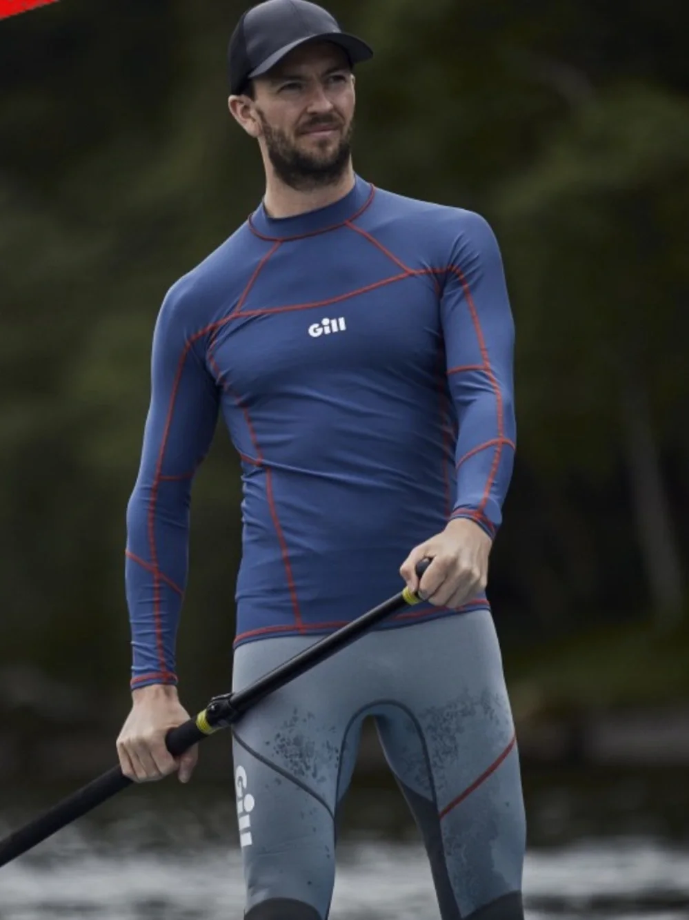 Gill Men’s Pro Rash Vest Shirt Navy Long-Sleeve Rash Guard UV 50+ Large